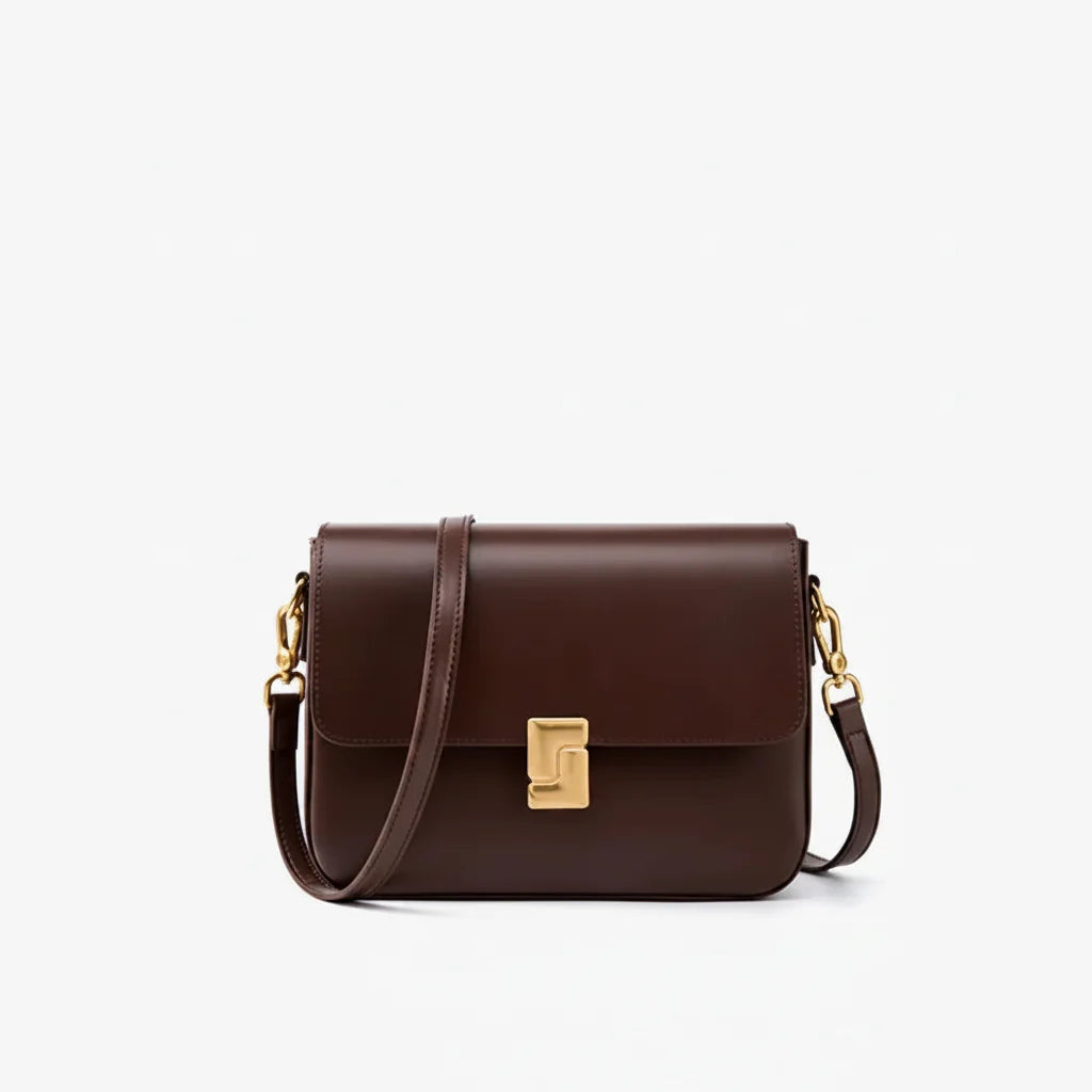 Ruby Genuine Leather Square Crossbody Bag