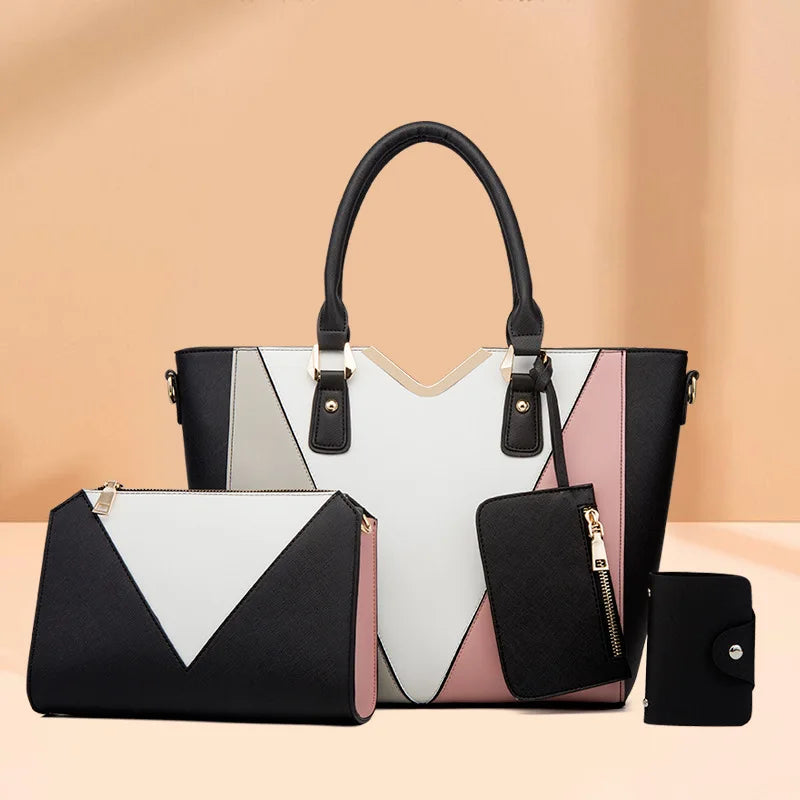 Luxury Designer 4-Piece Large Capacity Tote & Crossbody Bag Set