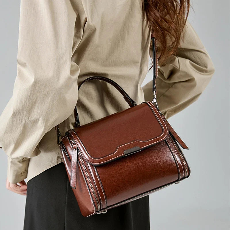Luna Vintage Genuine Leather Tote Bag