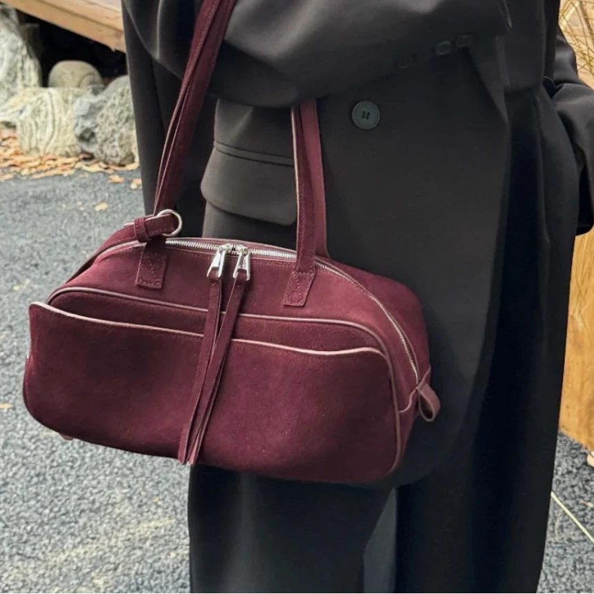 The Serene Suede Barrel Bag