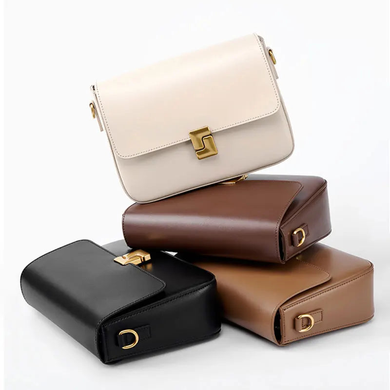 Ruby Genuine Leather Square Crossbody Bag