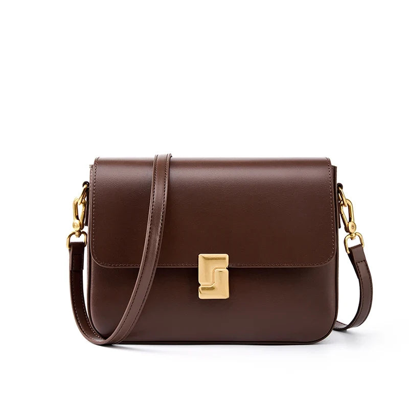 Ruby Genuine Leather Square Crossbody Bag