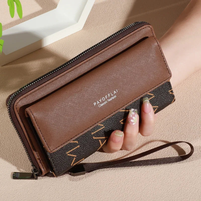 Executive Classic Double-Layer Long Wristlet Wallet