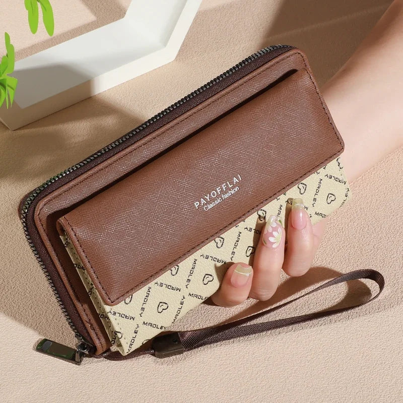 Executive Classic Double-Layer Long Wristlet Wallet