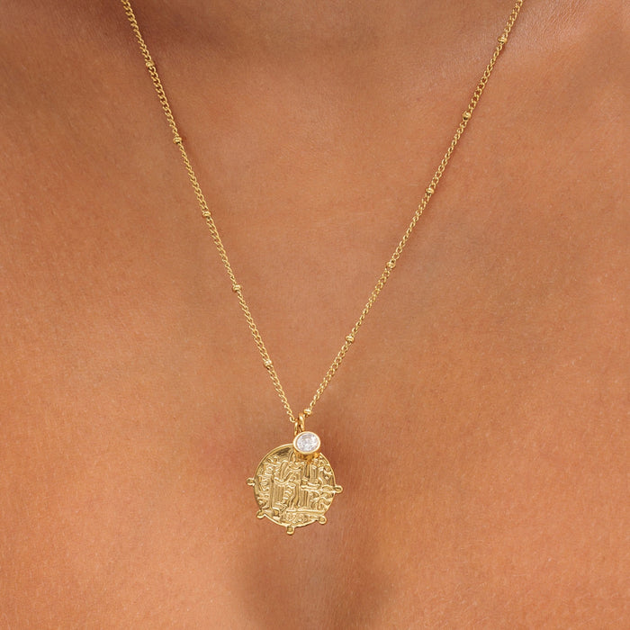 "Athena" Greek Medallion Necklace