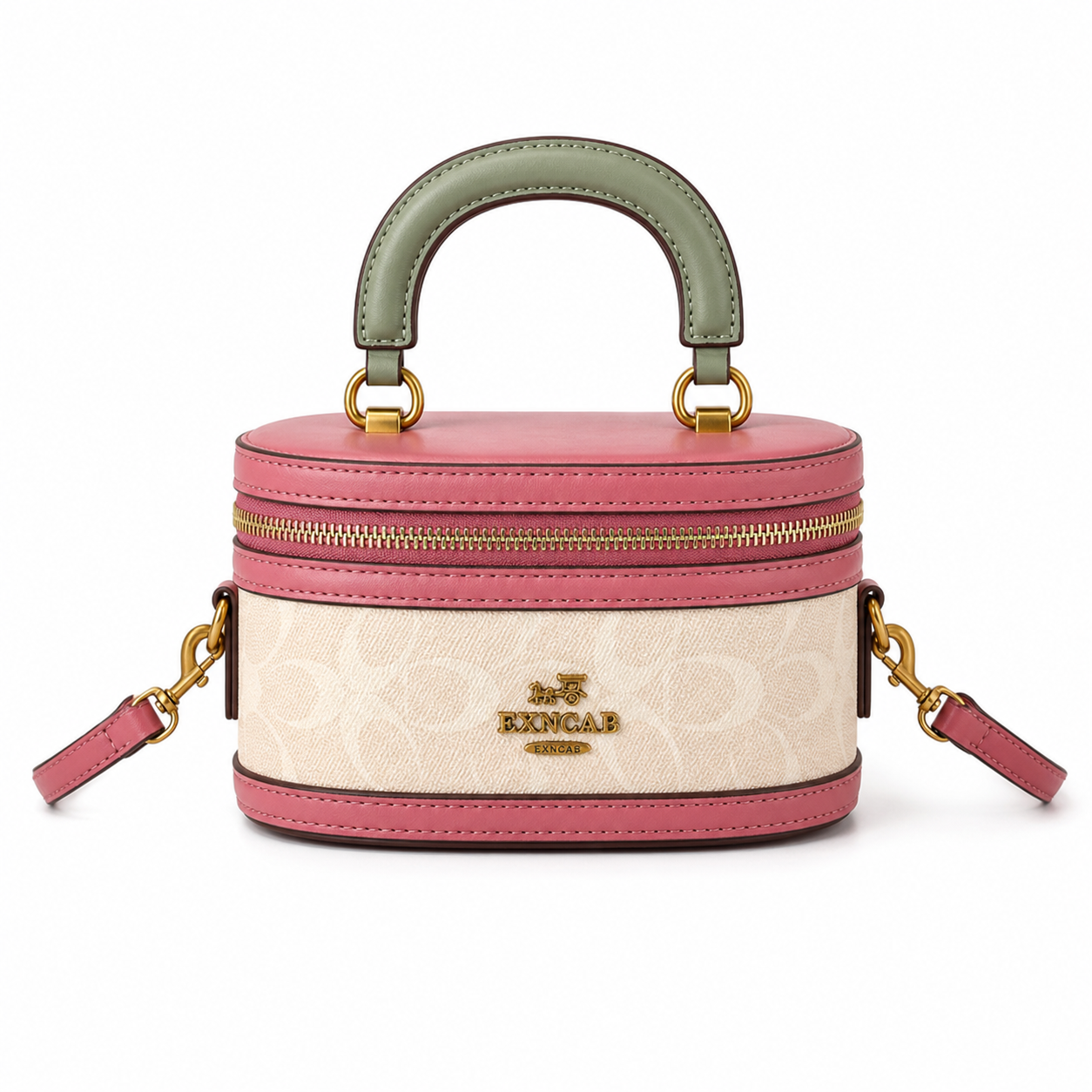 Contrasting Color Bucket Bag red on white background