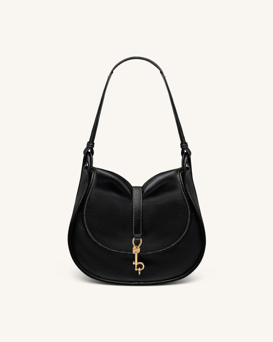 Arla Small Hobo Bag - Black Pebbled