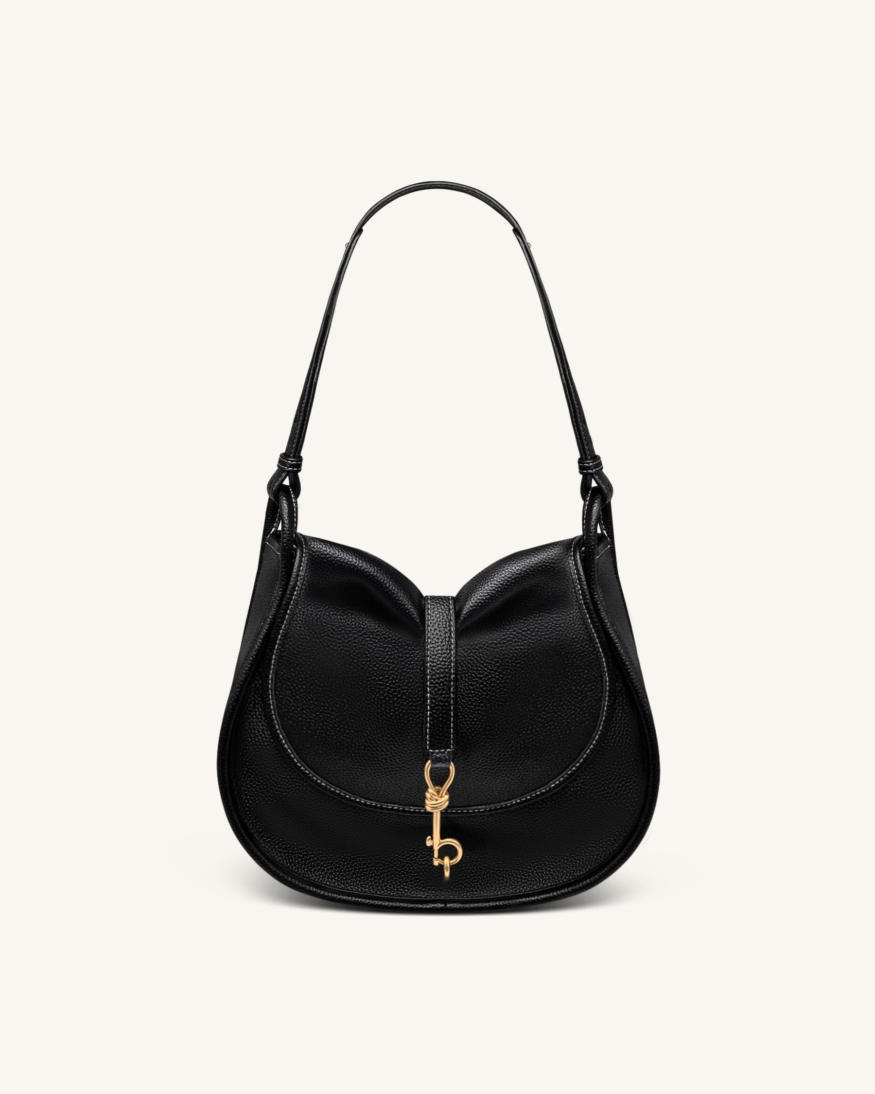 Arla Small Hobo Bag - Black Pebbled